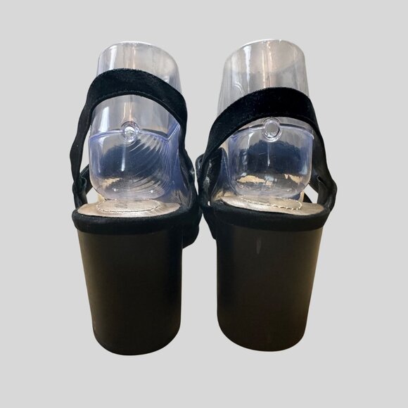 Dexflex Comfort  Velvet Cross-Strap  Elegant Fashion Block Heel Sandals 9.5 - Picture 5 of 9